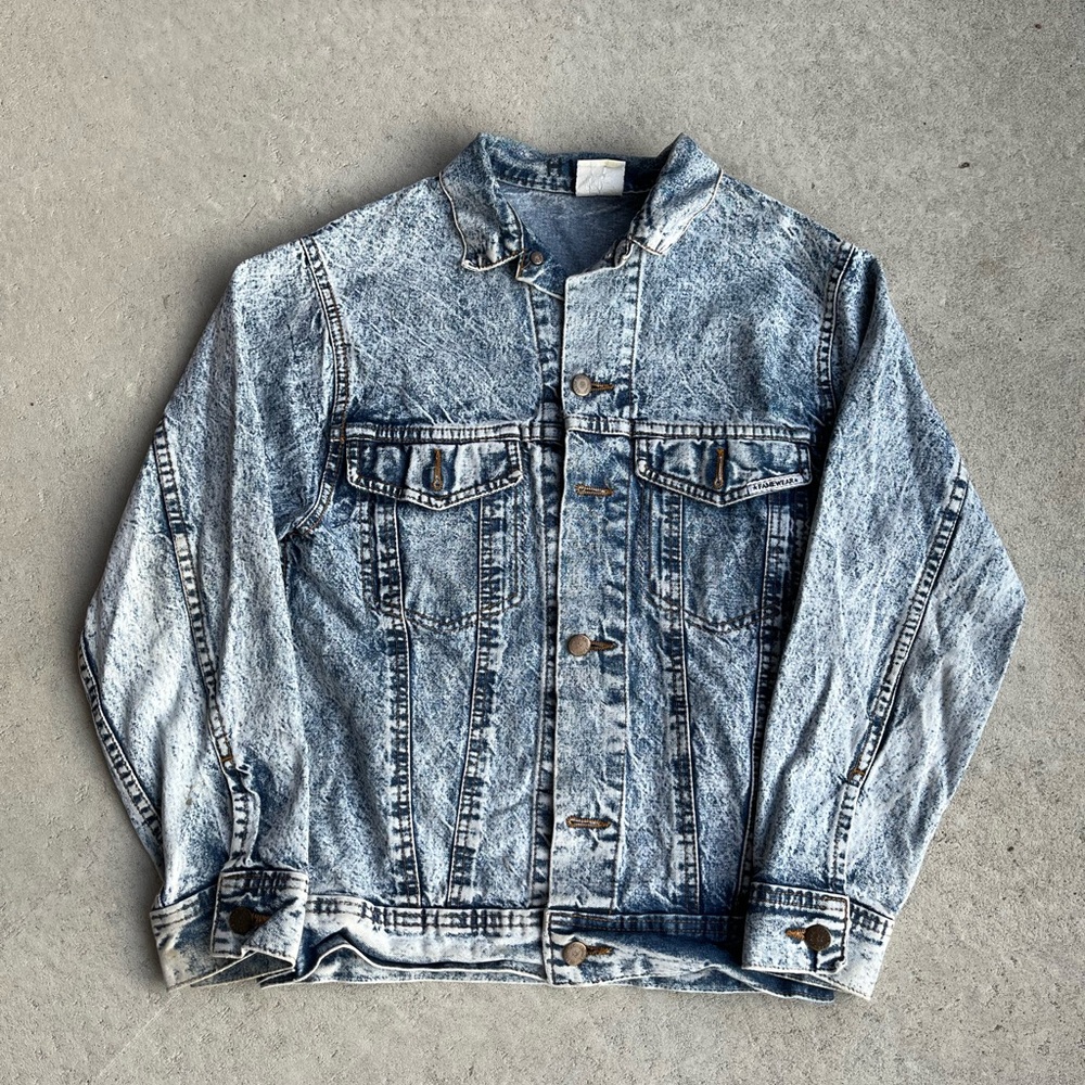 Vintage Blue Jean Jacket with Distressed Finish